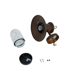 Lindby udendørs væglampe Eloretta, rust, stål, højde 31 cm