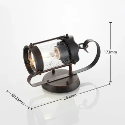 Lindby udendørs væglampe Farly, rustbrun, aluminium, 17 cm