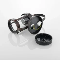 Lindby udendørs væglampe Farly, rustbrun, aluminium, 17 cm