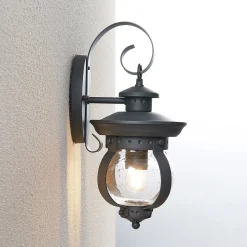 Lindby udendørs væglampe Farley, 40 cm, mørkegrå, IP44, E27