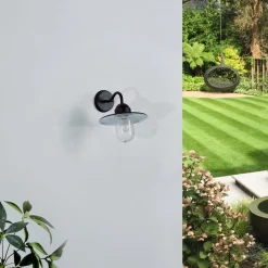 Lindby udendørs væglampe Filip, rustbrun, 30 cm, E27, IP44