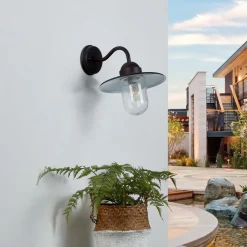 Lindby udendørs væglampe Filip, rustbrun, 30 cm, E27, IP44