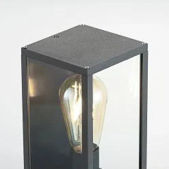 Lindby udendørs væglampe Filimon, antracit, 22 cm, IP44, E27