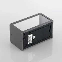 Lindby udendørs væglampe Filimon, antracit, 22 cm, IP44, E27