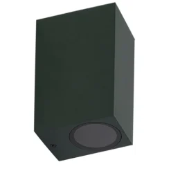 Lindby udendørs væglampe Fijona, mørkegrøn, aluminium, højde 15 cm