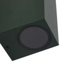 Lindby udendørs væglampe Fijona, mørkegrøn, aluminium, højde 15 cm