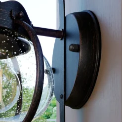 Lindby udendørs væglampe Gerlo, rustbrun, metal, 26 cm, E27