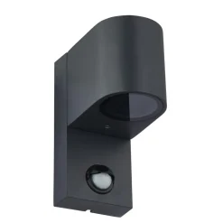 Lindby udendørs væglampe Gelso, aluminium, 15 cm, GU10, sensor