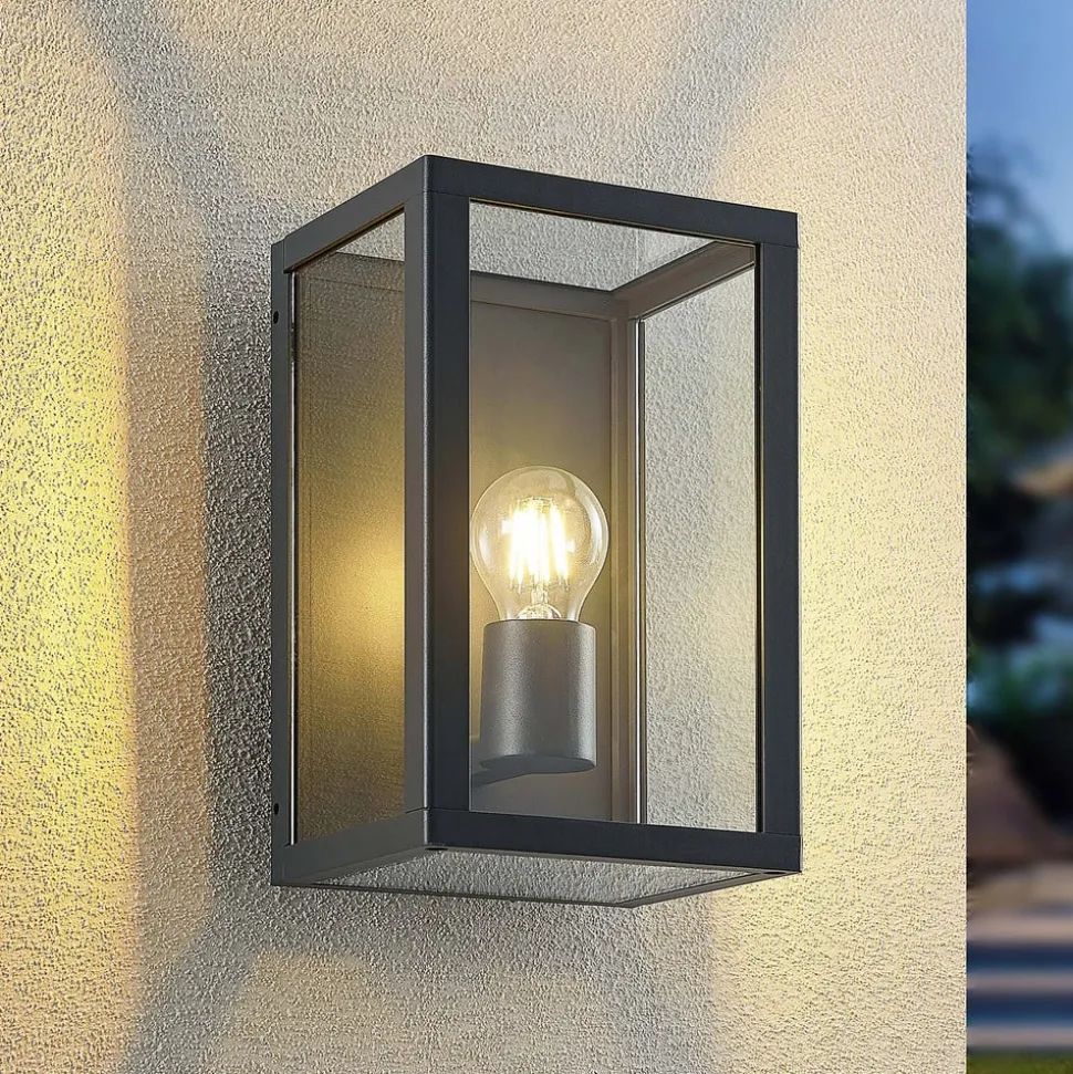 Lindby udendørs væglampe Giavanna, 28 cm, antracit, IP44, E27