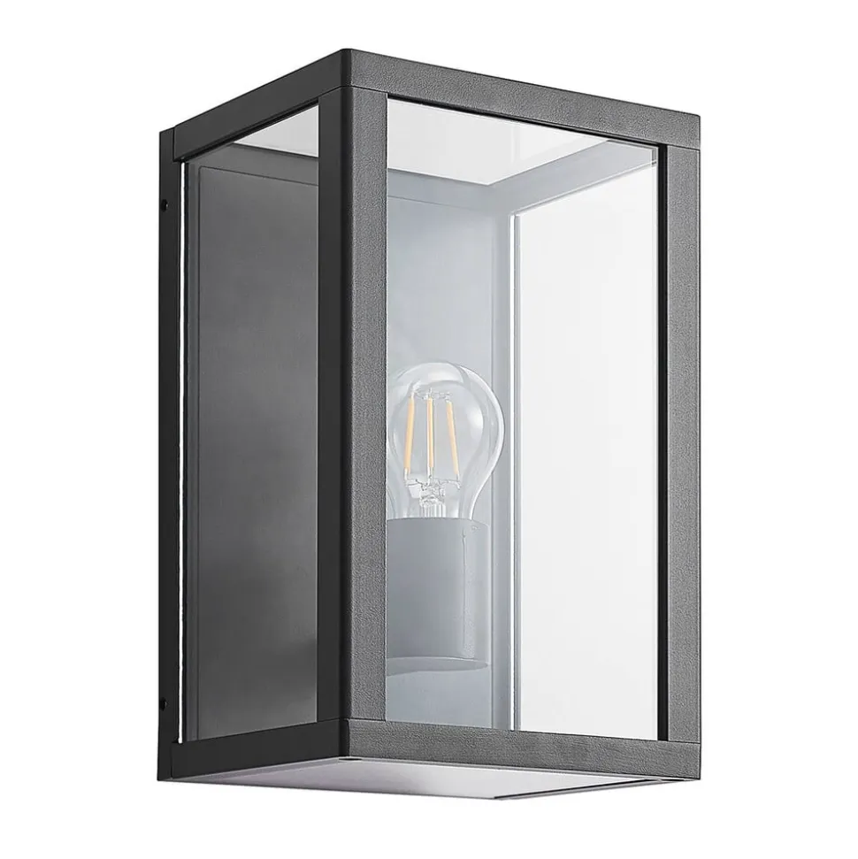 Lindby udendørs væglampe Giavanna, 28 cm, antracit, IP44, E27