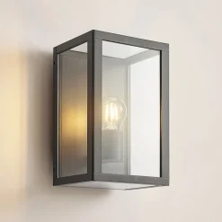 Lindby udendørs væglampe Giavanna, 28 cm, antracit, IP44, E27