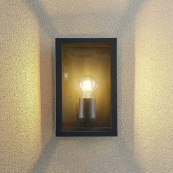 Lindby udendørs væglampe Giavanna, 28 cm, antracit, IP44, E27