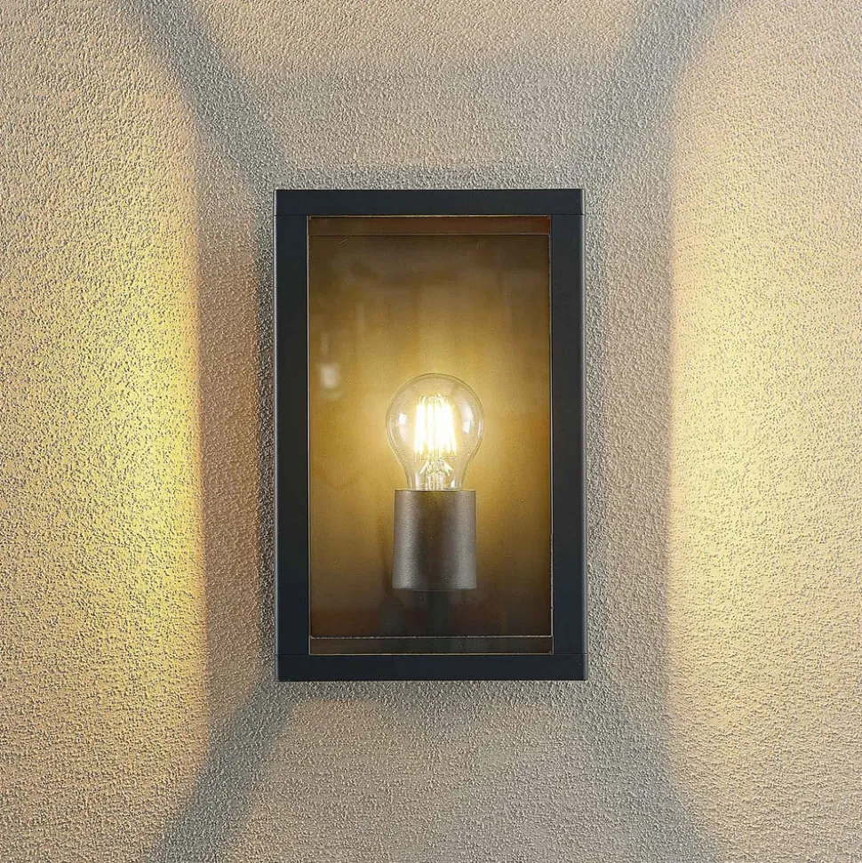 Lindby udendørs væglampe Giavanna, 28 cm, antracit, IP44, E27