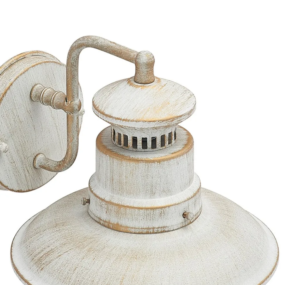 Lindby udendørs væglampe Gwendolyn, hvid antik, metal, 26 cm