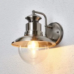 Lindby udendørs væglampe Gwendolyn, grå, stål, 26 cm