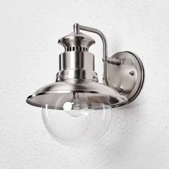 Lindby udendørs væglampe Gwendolyn, grå, stål, 26 cm