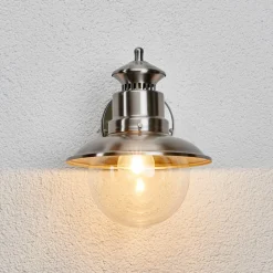 Lindby udendørs væglampe Gwendolyn, grå, stål, 26 cm