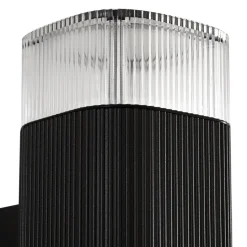 Lindby udendørs væglampe Halvar, sort, 24 cm, 2 x GU10, IP65