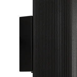 Lindby udendørs væglampe Halvar, sort, 24 cm, 2 x GU10, IP65