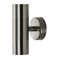 Lindby udendørs væglampe Hakan, op/ned, stål, IP44, GU10