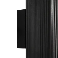 Lindby udendørs væglampe Halvar, sort, 20 cm, 2 x GU10, IP65