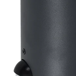 Lindby udendørs væglampe Heulo, Ø 10,5 cm, røggrå, sensor