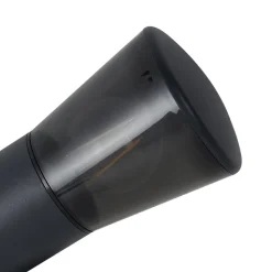 Lindby udendørs væglampe Heulo, Ø 10,5 cm, røggrå, sensor