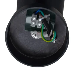 Lindby udendørs væglampe Heulo, Ø 10,5 cm, røggrå, sensor