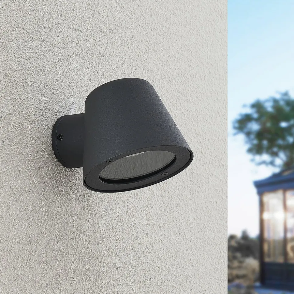 Lindby udendørs væglampe Ileyna, antracit, metal, 15 cm