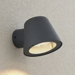 Lindby udendørs væglampe Ileyna, antracit, metal, 15 cm