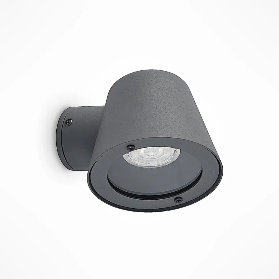 Lindby udendørs væglampe Ileyna, antracit, metal, 15 cm