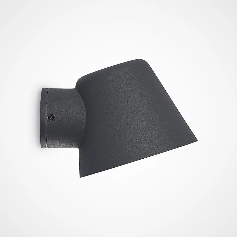 Lindby udendørs væglampe Ileyna, antracit, metal, 15 cm