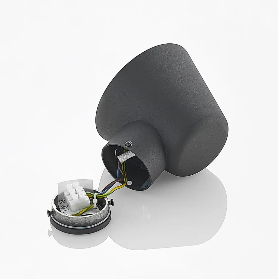 Lindby udendørs væglampe Ileyna, antracit, metal, 15 cm