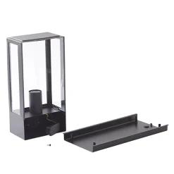 Lindby udendørs væglampe Ilana, sort, sensor, IP44, E27