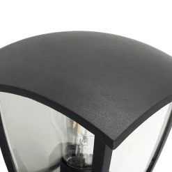 Lindby udendørs væglampe Isidoro, sort, lanterne, plast