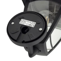 Lindby udendørs væglampe Isidoro, sort, lanterne, plast