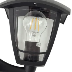 Lindby udendørs væglampe Isidoro, sort, lanterne, plast
