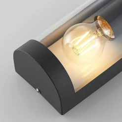 Lindby udendørs væglampe Junias, 24 cm, antracit, stål