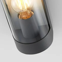 Lindby udendørs væglampe Junias, 24 cm, antracit, stål