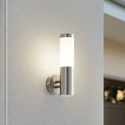 Lindby udendørs væglampe Kristof, stål, 33 cm høj, E27