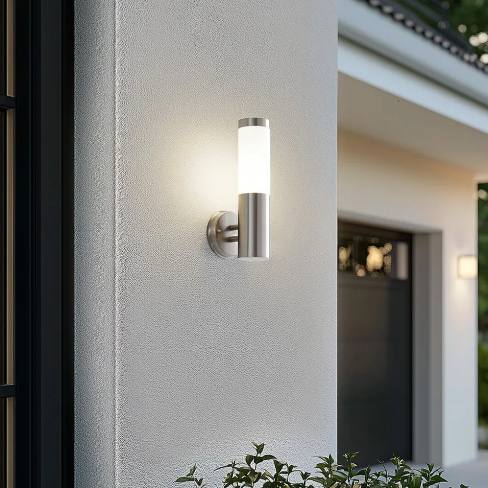 Lindby udendørs væglampe Kristof, stål, 33 cm høj, E27