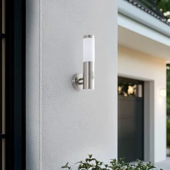 Lindby udendørs væglampe Kristof, bevægelsessensor, 33 cm, E27