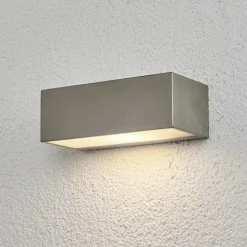 Lindby udendørs væglampe Leonora, 20 cm, kantet, stål