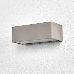 Lindby udendørs væglampe Leonora, 20 cm, kantet, stål