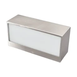 Lindby udendørs væglampe Leonora, 20 cm, kantet, stål