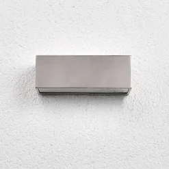 Lindby udendørs væglampe Leonora, 20 cm, kantet, stål