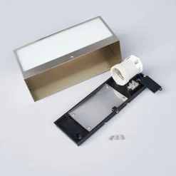 Lindby udendørs væglampe Leonora, 20 cm, kantet, stål