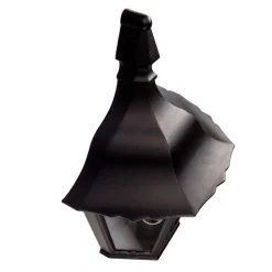 Lindby udendørs væglampe Lieva, højde 44 cm, sort, glas