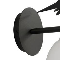 Lindby udendørs væglampe Lintu, metal, sort, IP44, fugl