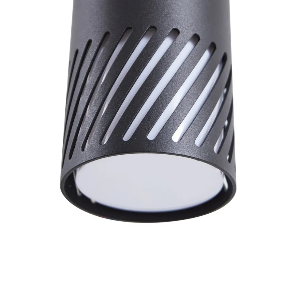 Lindby udendørs væglampe Lurinda, 1 lyskilde, sort, aluminium, Ø10cm